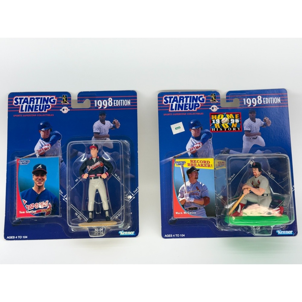 Starting Lineup Tom Glavine Mark McGwire 1998 MLB Figures Kenner Lot